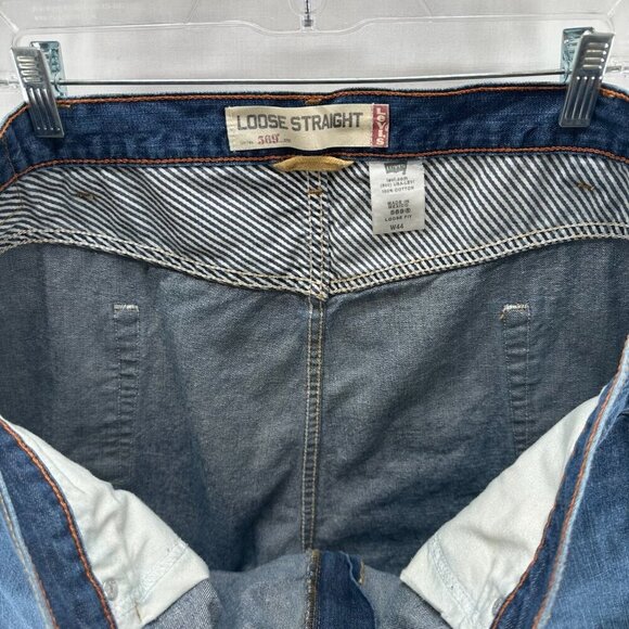 Levi's 569 Loose Straight Boyfriend Jean Shorts Womens W44 High Rise Denim Blue - Picture 9 of 9